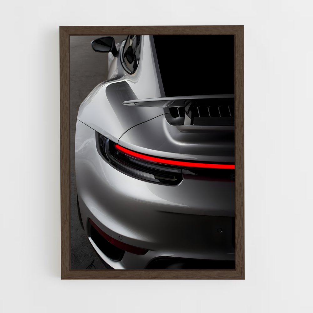 Poster Turbo Gris – affiche Porsche (vue 5)